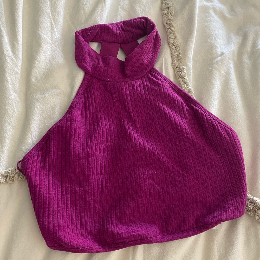 Free People Movement Magenta Pink Halter Bra Top Size S